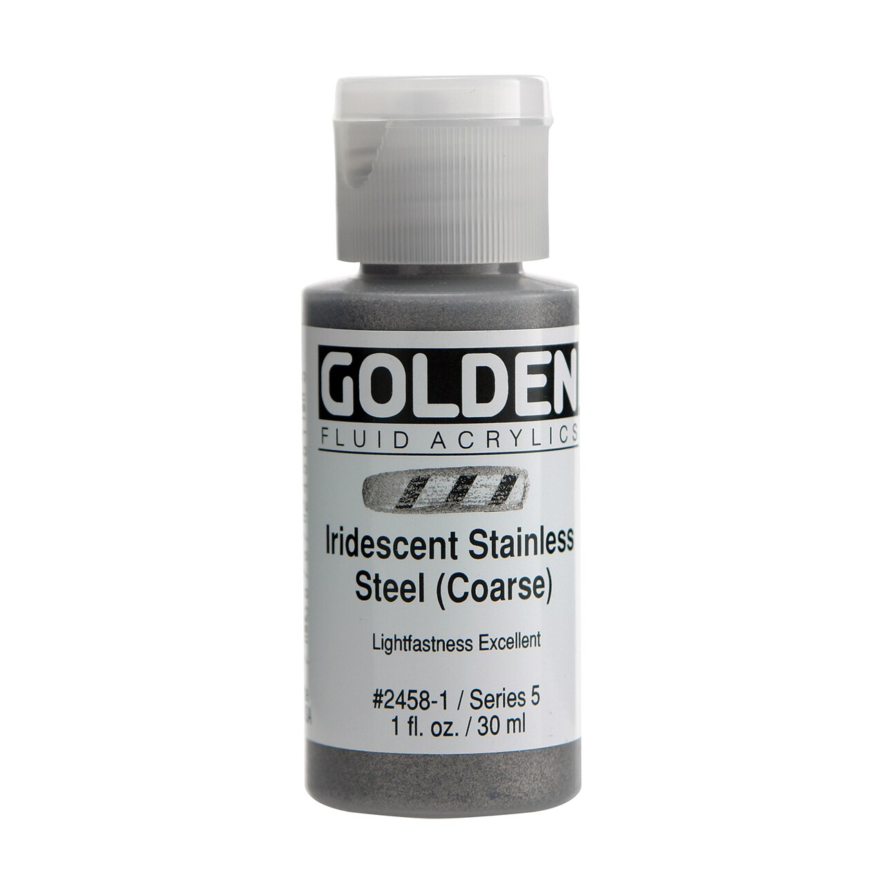 Golden Iridescent Fluid Acrylic, 1 Oz., Iridescent Stainless Steel